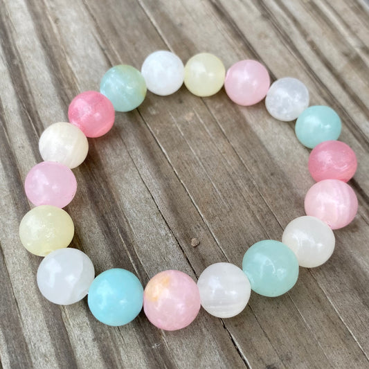 Pastel glass beaded bracelet