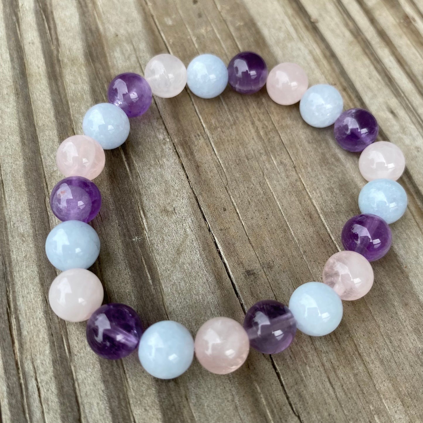 Purple beaded bracelet