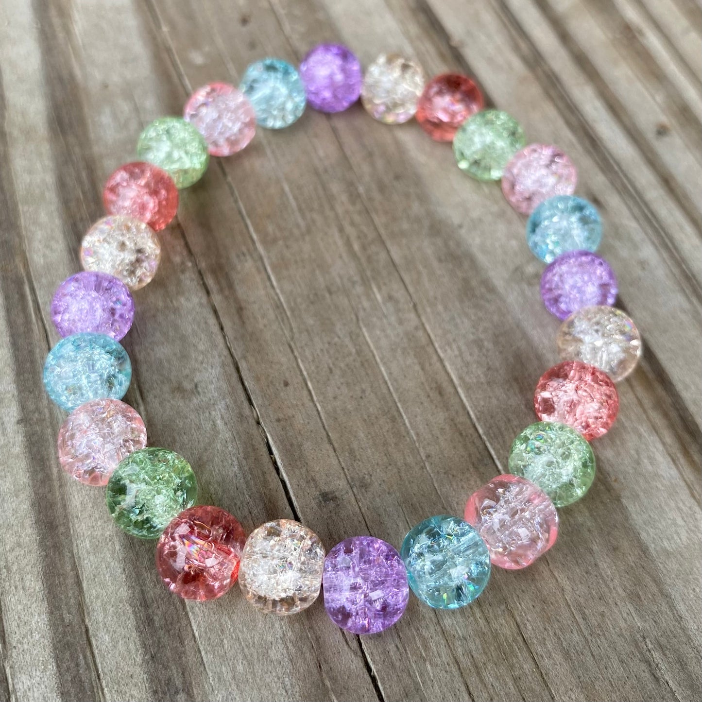 Pastel glass beaded bracelet