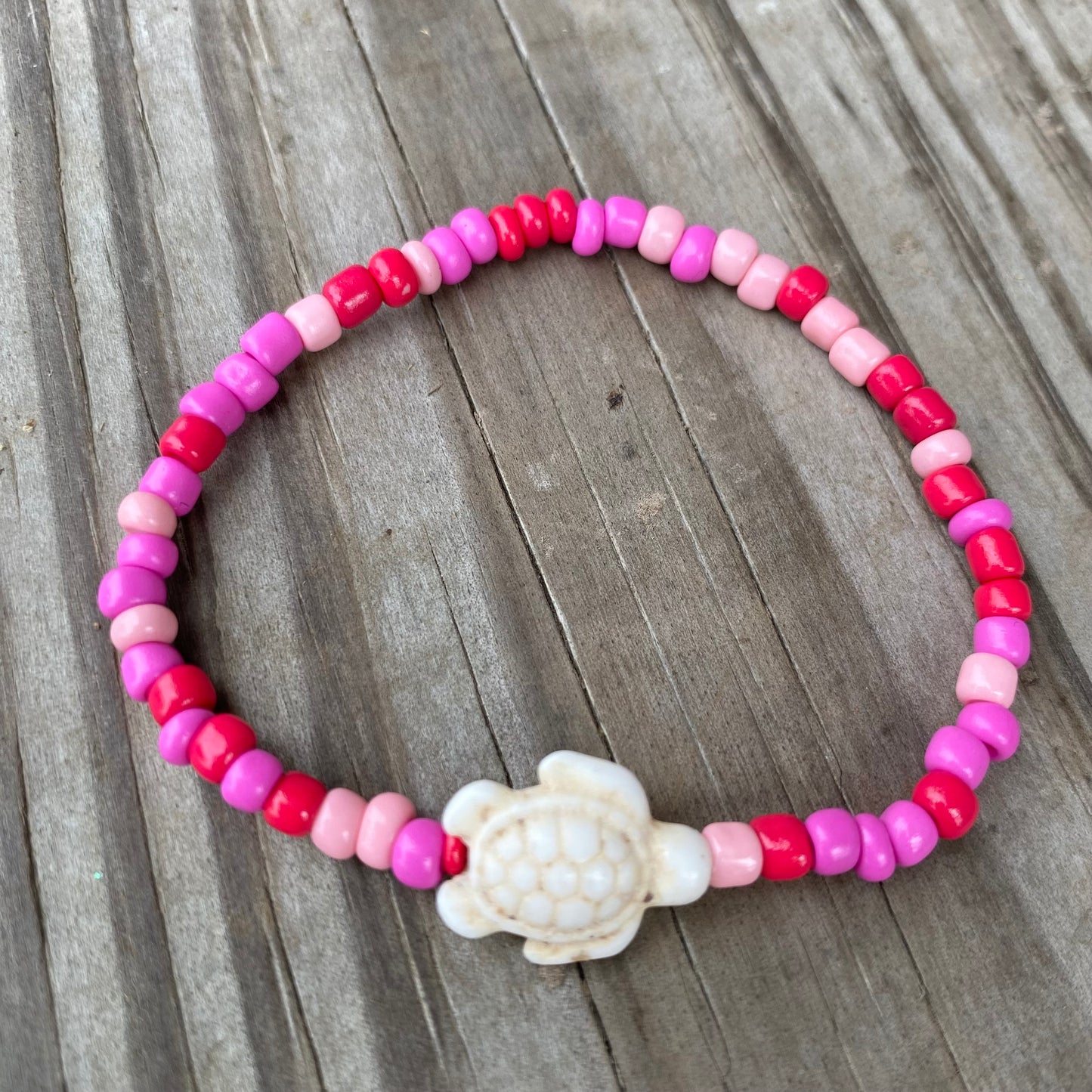 Pink turtle bracelet